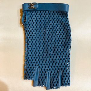 Chanel perforated fingerless gloves